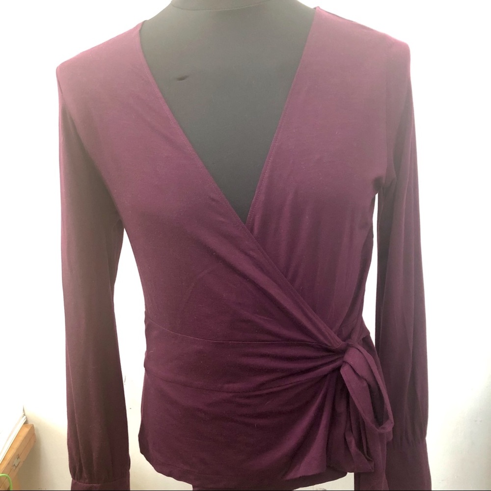 Banana Republic stretch wrap blouse  size L